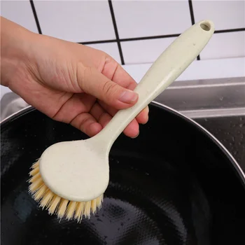 Уборка кухни, мытье посуды, чистка кастрюль и подвесная плита с длинной ручкой, средство для мытья посуды из пшеничной соломы, щетка для мытья кастрюль