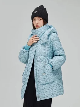 KBAT 2023 Зимняя парка, зимнее пальто, женская модная утепленная зимняя свободная куртка с хлопковой подкладкой и капюшоном, женская ветрозащитная теплая верхняя одежда