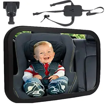 Детское автомобильное зеркало, безопасное зеркало для автокресла, обращенное к ребенку сзади, Небьющееся автомобильное зеркало для ребенка, легко монтируемое