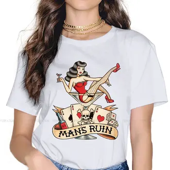 Martini Pin Up Girl Милые девушки, женская футболка 5XL, блузки Harajuku, повседневные винтажные топы Оверсайз с коротким рукавом