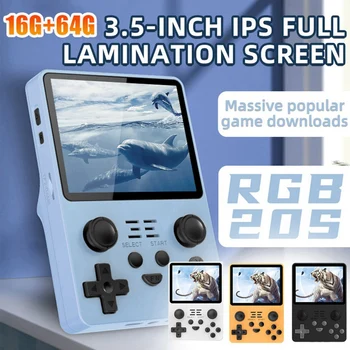 Ретро игровая консоль RGB20S 16G + 64G с 3,5-дюймовым IPS экраном Портативная игровая консоль с открытым исходным кодом