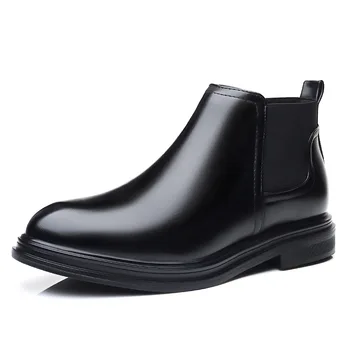 Коричневые ботильоны для мужской обуви 2023, черные ботинки Челси, мужские кожаные ботинки, Мужская кожаная обувь на платформе, ботфорты