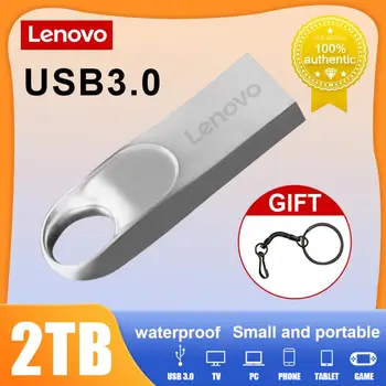 Lenovo Металлический USB Флэш-Накопитель 2 ТБ Большой Емкости Портативный Флешка USB 3.0 Высокоскоростная Передача Файлов Водонепроницаемая Память U Диск Подарок