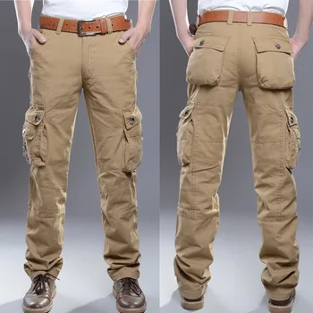Хлопчатобумажные мужские брюки-карго 2024, армейские тактические брюки, мужская верхняя одежда с несколькими карманами, прямые брюки, мужские брюки в стиле милитари Homme