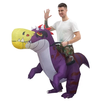 Горячий надувной костюм динозавра Тираннозавра Пурим, Вечеринка на Хэллоуин, Маскарадные костюмы, Мультяшное платье Аниме для взрослых