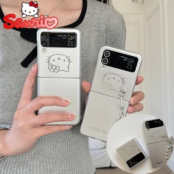 Sanrio Hello Kitty Чехол для телефона Samsung Galaxy Z Flip 4 3 5G Модный мультяшный женский жесткий противоударный защитный чехол