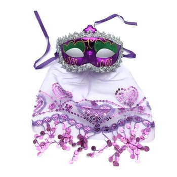 634C Женская Маскарадная маска Костюмы на Хэллоуин Марди Гра Свадебная вечеринка Бал Маска для выпускного бала Маска для глаз с вуалью