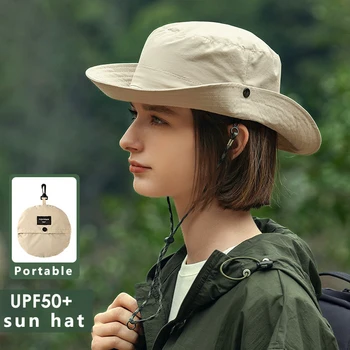 2023 Новая Летняя женская Панама Водонепроницаемая Складная Солнцезащитная Шляпа с полями 6 см, которую можно повесить на открытом воздухе в Горном кемпинге с защитой от ультрафиолета.