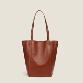 Высококачественные женские сумки-тоут из мягкой натуральной кожи большой емкости, женские сумки, повседневная сумка для покупок через плечо, большая сумка для покупок