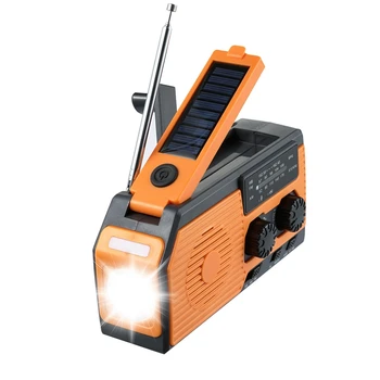 1 Комплект Солнечного Ручного Радиоприемника AM/FM/WB Solar Radio С Зарядной Мощностью 5000 мАч/ Сигнализацией SOS / Функцией Подсветки Для чтения На открытом воздухе