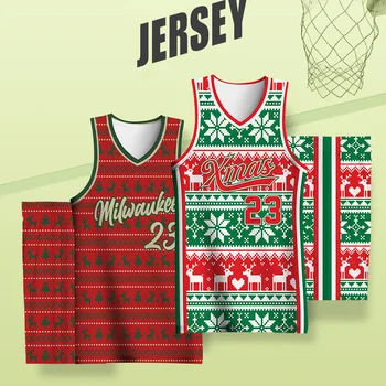 Рождество BASKETMAN баскетбол устанавливает настраиваемые Имя номер печать логотипа шорты трикотажные изделия униформа обучении спортивные костюмы унисекс подарок