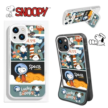 Мультяшный Чехол для Телефона Snoopy для iPhone 14 13 12 11 Plus Pro Max X Xs Max Xr Милый Складной с Подставкой Силиконовый Защитный Чехол Подарок