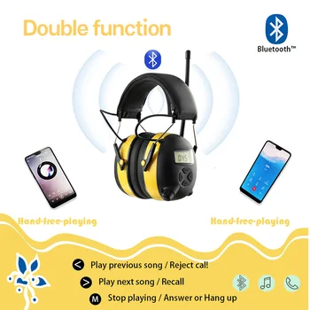 Защита слуха Bluetooth наушники электронные наушники Защита ушей AM/FM радио Наушники NRR 30 Литиевая Батарея