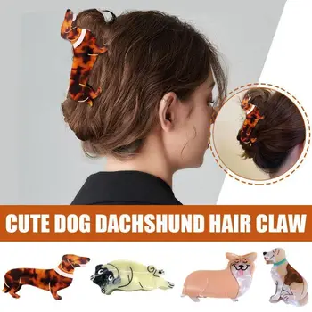 Геометрические Ацетатные зажимы для волос В форме милой Собаки, Акриловые Головные Уборы, аксессуары для волос, Заколка для волос Для женщин