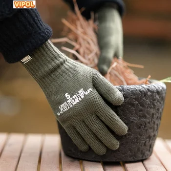 1 Пара зимних вязаных теплых перчаток для мужчин и женщин, нескользящие перчатки для велоспорта на открытом воздухе с сенсорным экраном, ткань против скатывания