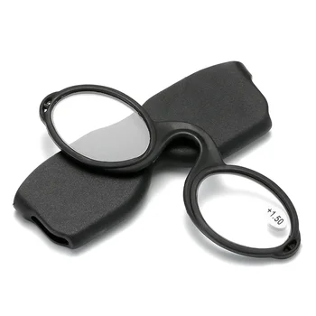 Очки для чтения с зажимом для носа для женщин и мужчин в пластиковой титановой оправе Модные очки