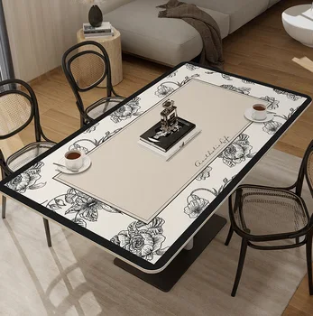 Кожаная скатерть Подушка для обеденного стола из искусственной кожи Домашний Прямоугольный журнальный столик украшение для домашней скатерти