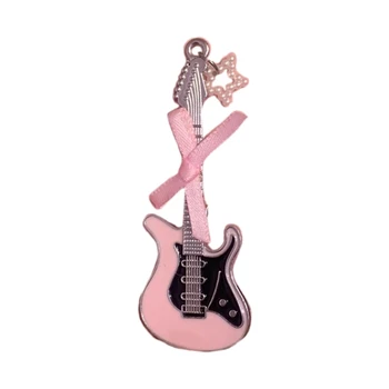 Заколки для волос Y2k Pink Guitar Star Charm, аксессуары для волос для женщин и девочек, милая крутая шпилька с пентаграммами в стиле харадзюку, прямая поставка