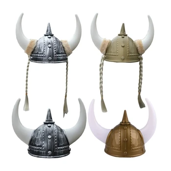 Взрослый Шлем викинга с Рогами для Вечеринок VikingTheme Древнеримская Шляпа для Костюма Хэллоуина Средневековое Переодевание