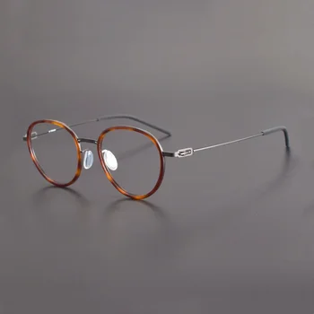 Датская круглая оправа в ретро-стиле для мужчин и женщин, ультралегкая оптическая оправа из чистого титана, легкие очки для близорукости от люксового бренда, выписанные по рецепту врача.