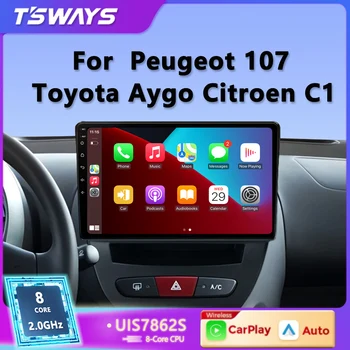 Tsways L6 Pro 2 din Android12 Автомобильный Raido Мультимедийный Для Peugeot 107 Toyota Aygo Citroen C1 2005-2014 GPS 2din Стерео CarPlay Auto