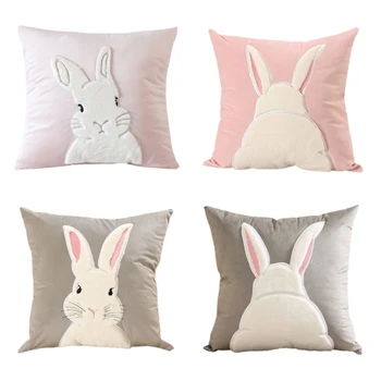 Чехол для подушки с Пасхальным Кроликом, чехол для домашнего дивана-кровати, автомобильные украшения