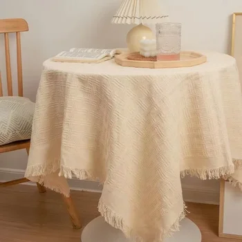 Бежевый вязаный длинный чайный столик в стиле ретро, крышка для обеденного стола, диван, простое и высококачественное украшение на день рождения BCLing293
