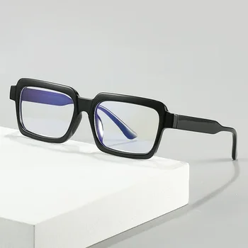 Полнокадровые очки в квадратной оправе с защитой от синего света, Модная индивидуальность, Прозрачная удобная оправа, материал TR