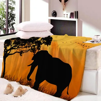 Одеяло со слоном Африканские Одеяла для любителей слонов Мягкое флисовое одеяло Винтажные подарки в виде Слона для детей Взрослых Женщин Мужчин