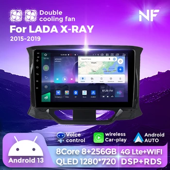Android 13 4G Беспроводной Автомобильный Мультимедийный Плеер CarPlay Для LADA X ray Xray 2015 - 2019 AI Voice GPS Навигация 2Din Основной Блок