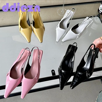 Модная обувь 2024, Сексуальные женские туфли-лодочки на каблуках, женские босоножки с острым носком, розовые женские вечерние туфли на высоком каблуке