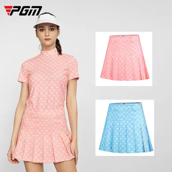 PGM Летняя женская юбка для гольфа, водонепроницаемая плиссированная юбка с принтом, платье для защиты от воздействия, модная мини-юбка для спортивных тренировок с высокой талией