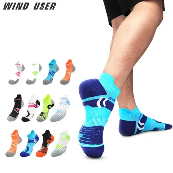 Носки для марафона профессиональные мужские носки для полотенец женские короткие цилиндрические спортивные носки для бадминтона Мужские носки