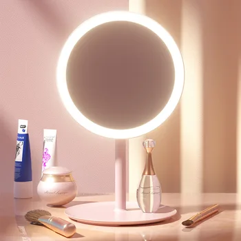 Светодиодное зеркало для макияжа с трехцветной подсветкой, Регулируемый сенсорный Диммер, Usb-зарядка, Поворотное зеркало, аксессуары для туалетного столика для путешествий и дома