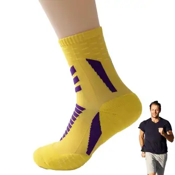 Баскетбольные носки для юношества, Дышащие Классические Спортивные Носки с мрамором, Утолщенные Влагостойкие Активные Носки, Тренировочные носки для экипажа