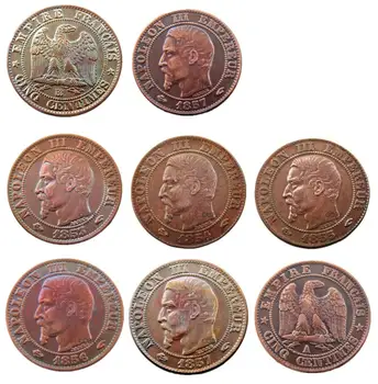 1853-1857 -A-B Франция 5 центов Наполеон III Медные копии монет
