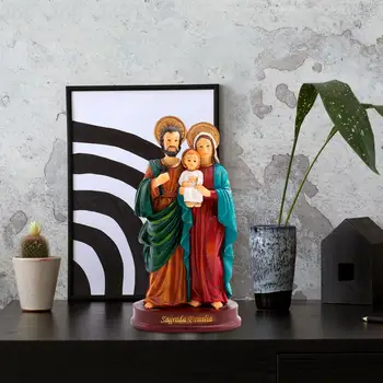 Статуя Святого Семейства, фигурка Иисуса, Коллекционная скульптура, фигурки Марии Иосиф для офисного рабочего стола, Рождественское украшение, Орнамент