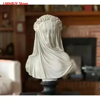 Художественный дизайн женской вуали LMHBJY Декоративная белая статуя Таинственное украшение дома в стиле ретро в скандинавском стиле