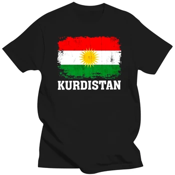 Мужская футболка Курдистан, Курдский Флаг, Винтажный Потертый Состаренный Вид, забавная футболка, новинка, футболка для женщин