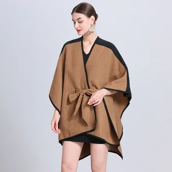 Женское пальто Schinotch Winte, плащ, свободное теплое вязаное женское модное пальто с рукавом 
