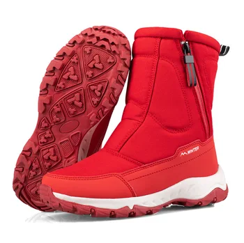 VIP Женские ботинки, теплые плюшевые зимние ботинки, повседневная водонепроницаемая зимняя походная обувь с высоким берцем