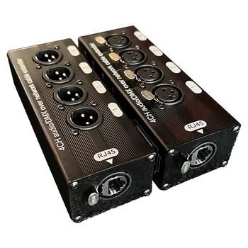 1 пара 4-канальных 3-контактных Удлинителей XLR Аудио и DMX по сетевому кабелю, Удлинитель сетевого Сигнала DMX512 1 Штекер + 1 Розетка