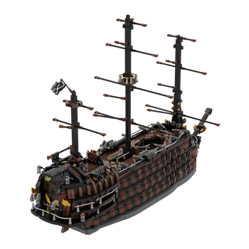 Кирпичи Gobricks Коричневый Пиратский корабль, Военный корабль Мести, Парусная лодка, Набор строительных блоков, Креативные Развивающие игрушки, подарки для взрослых