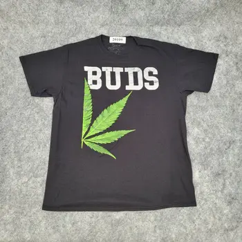 Рубашка Spencers Buds, Средняя Черная футболка с рисунком 420 Листьев, с длинными рукавами