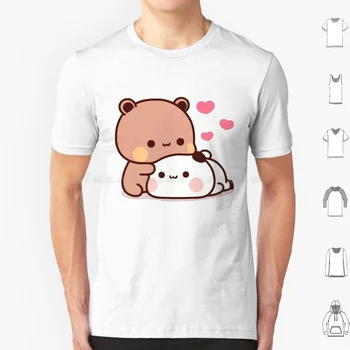 Футболка для пары Панда и медвежонок Брауни 6xl, хлопковая крутая футболка, Милые разноцветные медвежата, Милые Панды, Милые Панда, Милые Панды, Милые, милые
