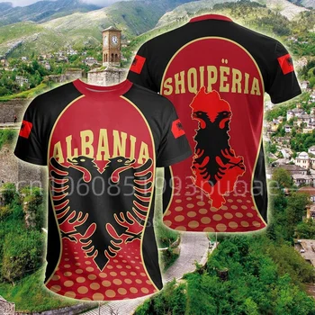 2023 Новый флаг страны, символ Албании, модные летние футболки с 3D-принтом для мужчин / женщин, футболки Streewear, футболки с коротким рукавом A