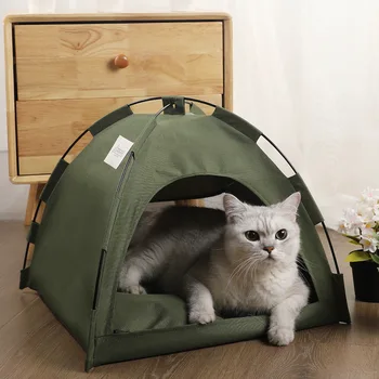 Летний охлаждающий коврик, уличная палатка-гнездо для домашних животных, дышащая складная однотонная минималистичная клетка для домашних животных