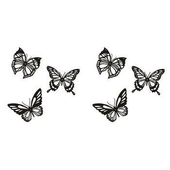 6шт металлическая бабочка настенный декор Черная Бабочка Металлический настенный декор Фермерский дом в деревенском стиле Домашний Офис Декор спальни