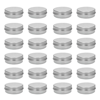 Лучшие предложения 30 мл Серебристых маленьких алюминиевых круглых Баночек для хранения бальзама для губ С завинчивающейся крышкой Для бальзама для губ, косметики, свечей или чая