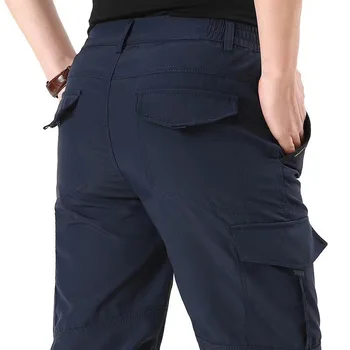 2023 Новые мужские Тактические брюки с несколькими карманами, эластичные военные Городские брюки для пригородных поездок, мужские брюки-карго Slim Fat 5XL